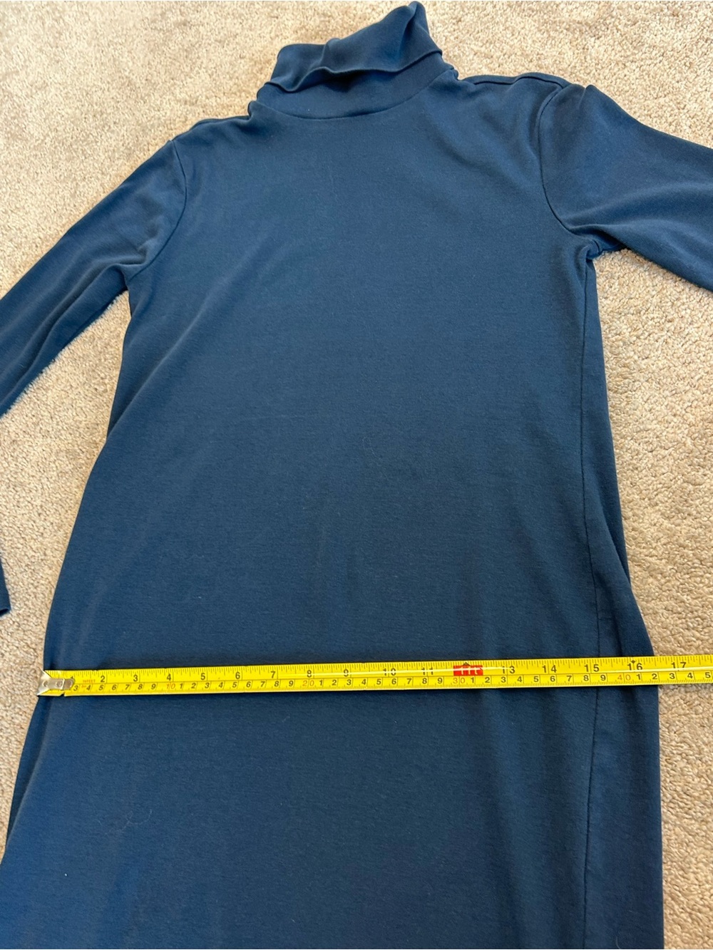Joe Fresh Navy Blue Cotton Turtleneck Long Sleeve Midi Dress Size Small - Picture 8 of 11